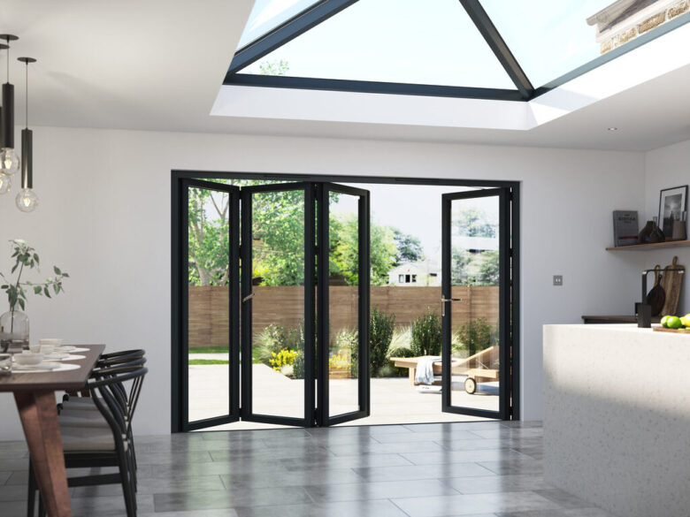 A modern home with aluminium bifold doors — blending natural light, security, and sleek design