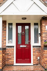 A stylish composite door in winter colours — combining warmth, kerb appeal, and security for your home